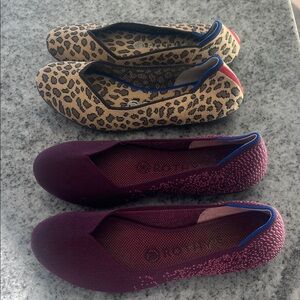 Rothy's Women's Leopard and Burgundy Flats
